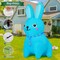 GOOSH 5 FT Easter Inflatables Bunny Blue and Pink Rabbit with Built-in LEDs